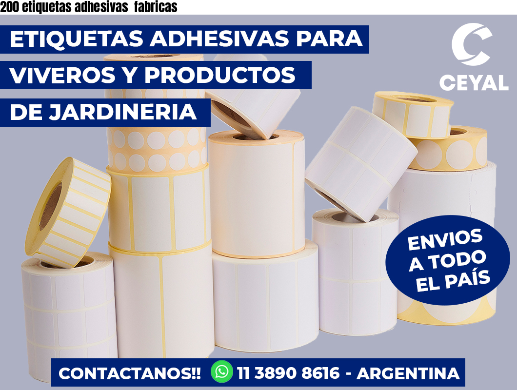 200 etiquetas adhesivas  fabricas