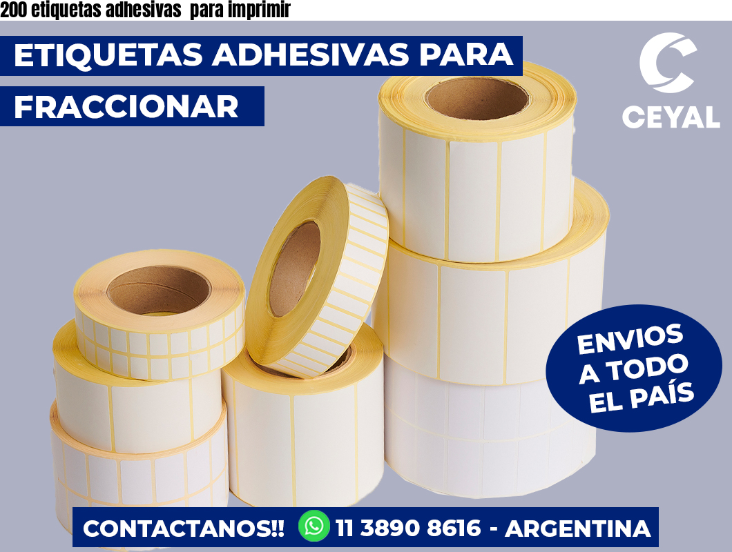 200 etiquetas adhesivas  para imprimir