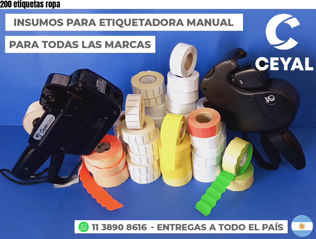 200 etiquetas ropa