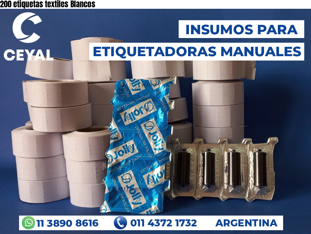 200 etiquetas textiles Blancos