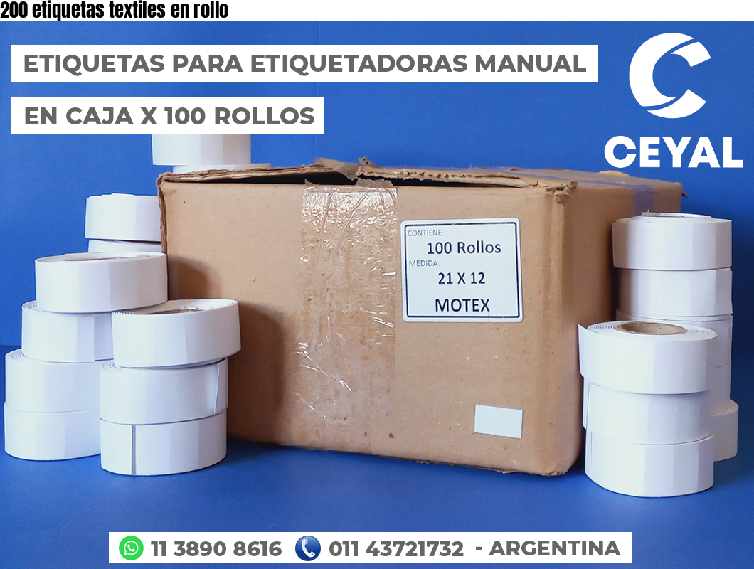 200 etiquetas textiles en rollo