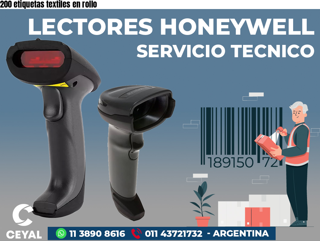 200 etiquetas textiles en rollo