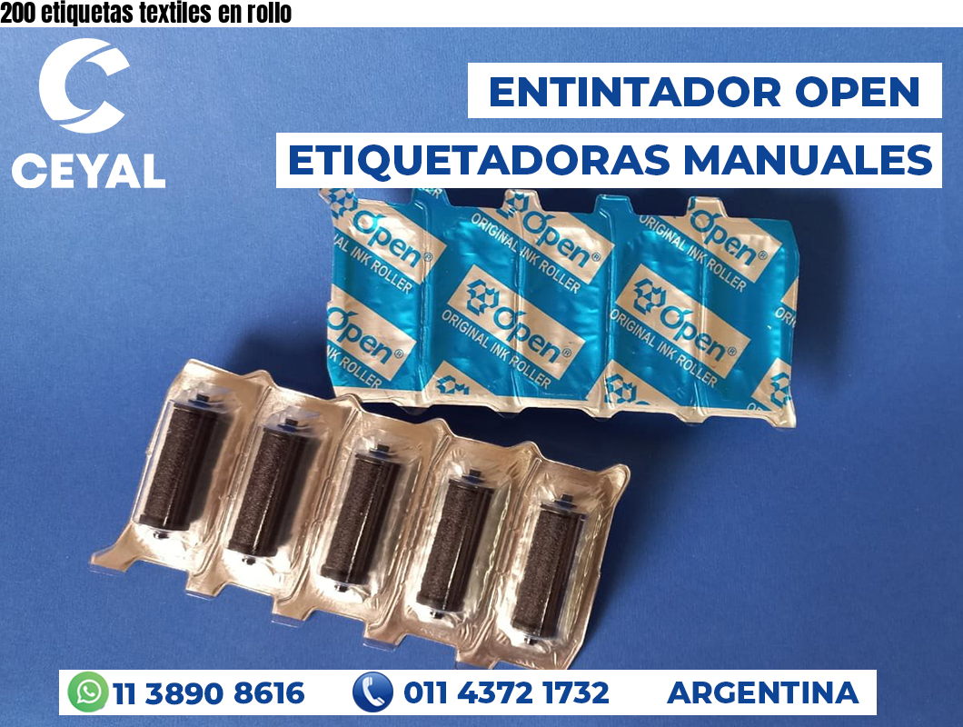 200 etiquetas textiles en rollo