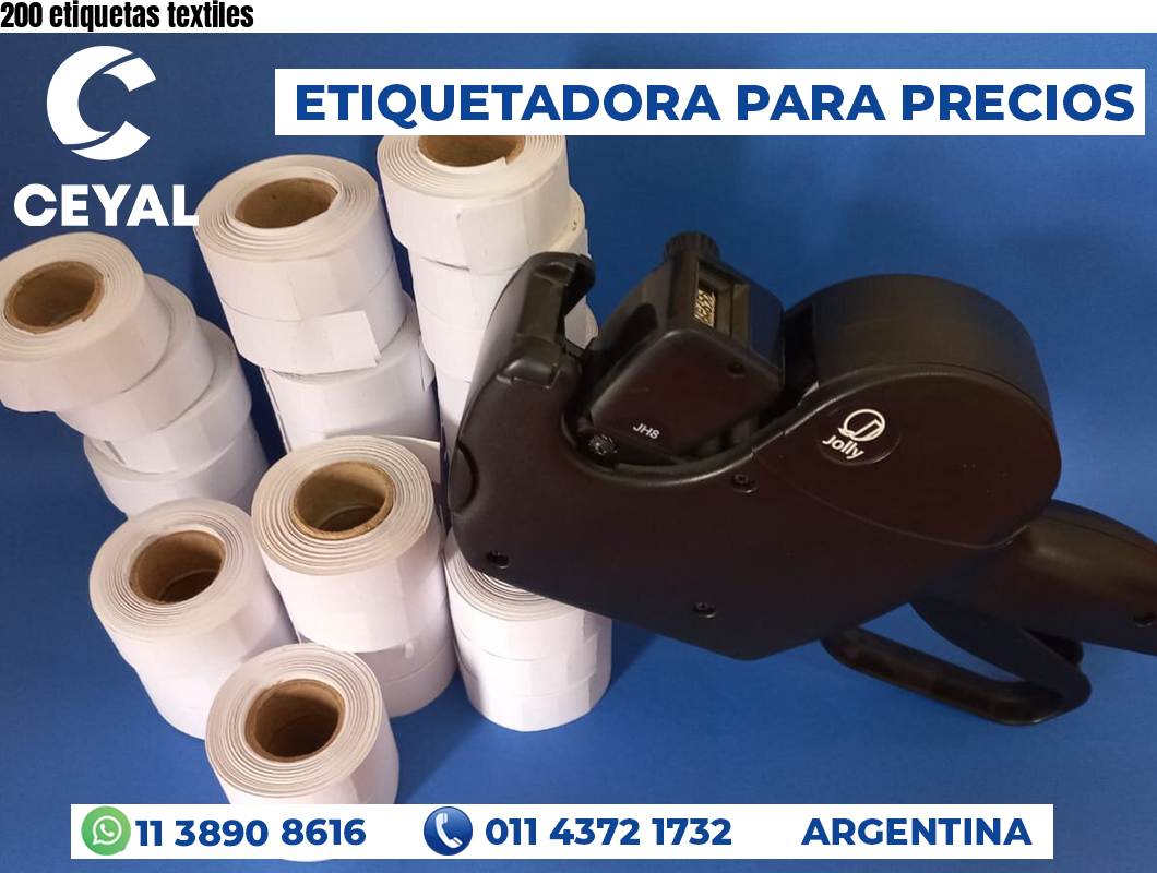 200 etiquetas textiles
