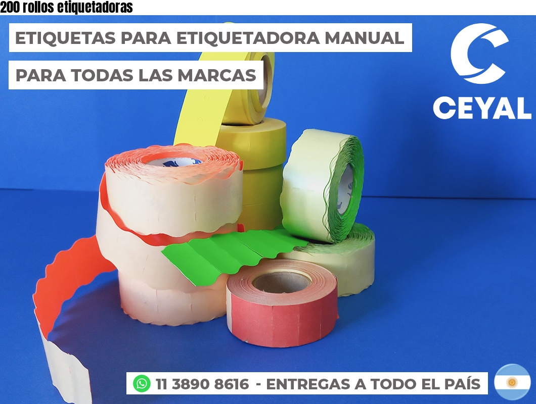 200 rollos etiquetadoras