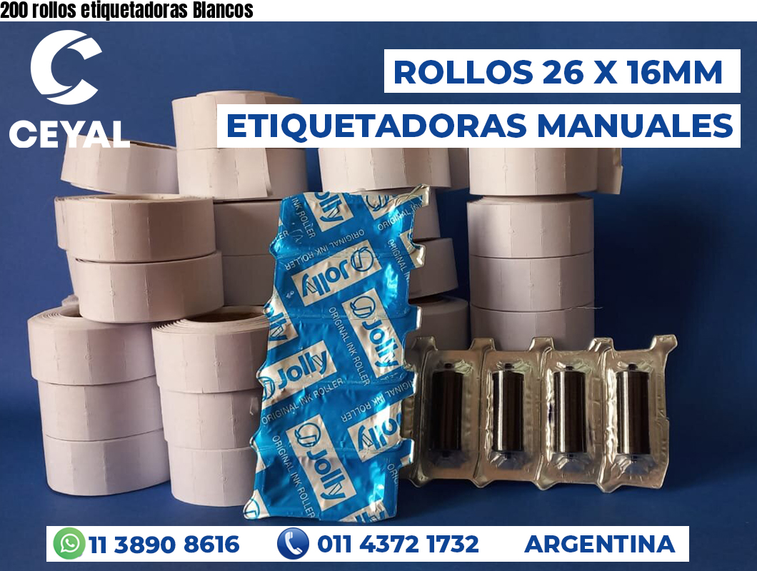 200 rollos etiquetadoras Blancos