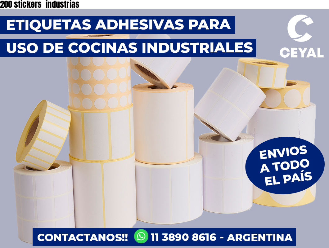 200 stickers  industrias