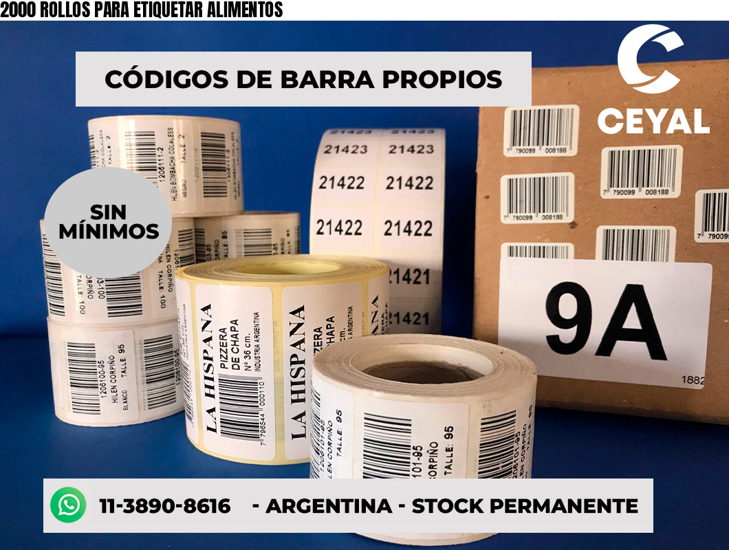 2000 ROLLOS PARA ETIQUETAR ALIMENTOS