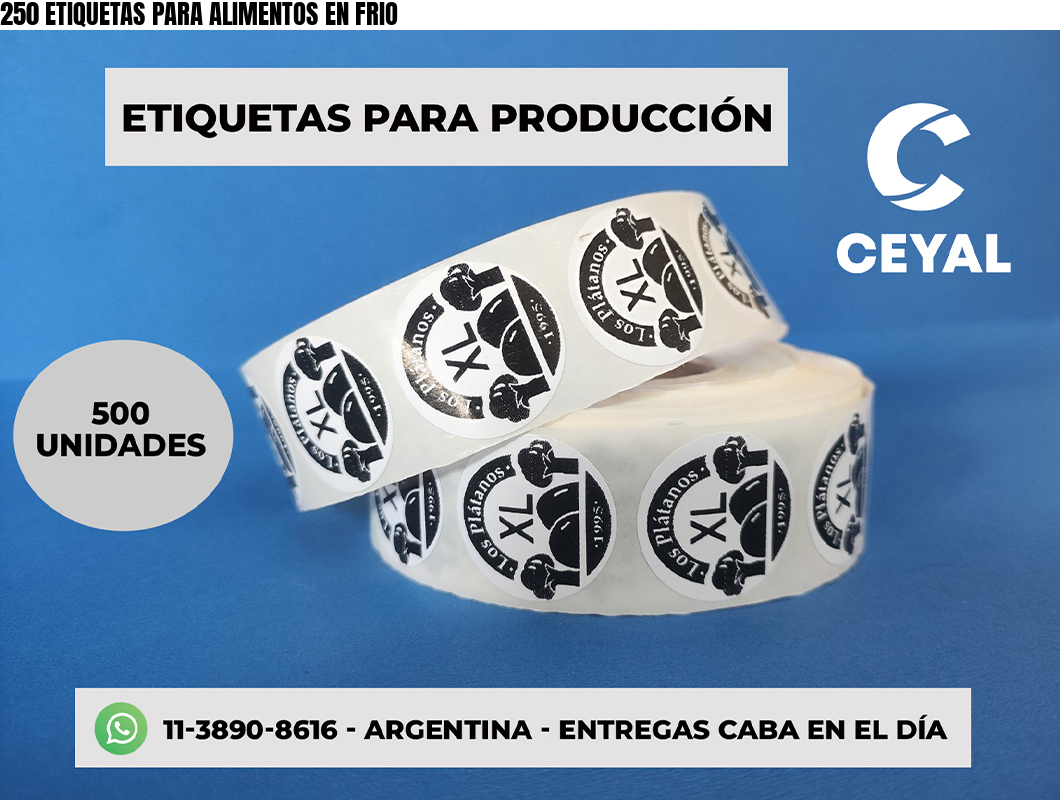 250 ETIQUETAS PARA ALIMENTOS EN FRIO