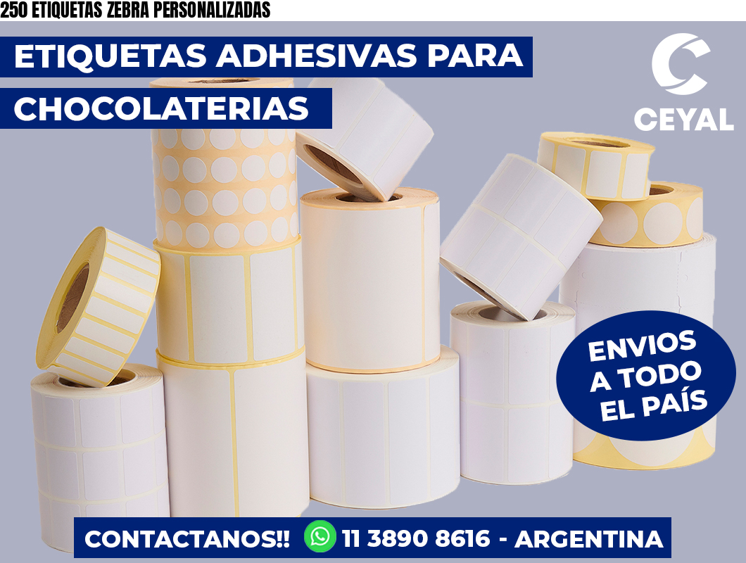 250 ETIQUETAS ZEBRA PERSONALIZADAS