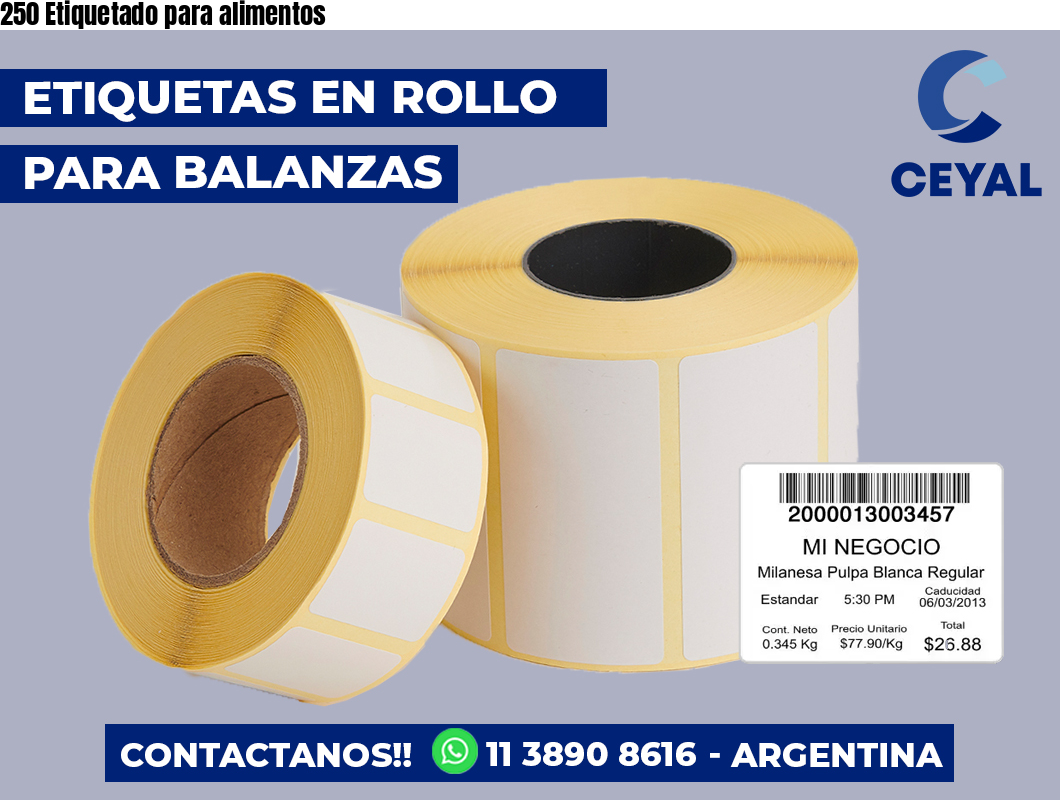 250 Etiquetado para alimentos