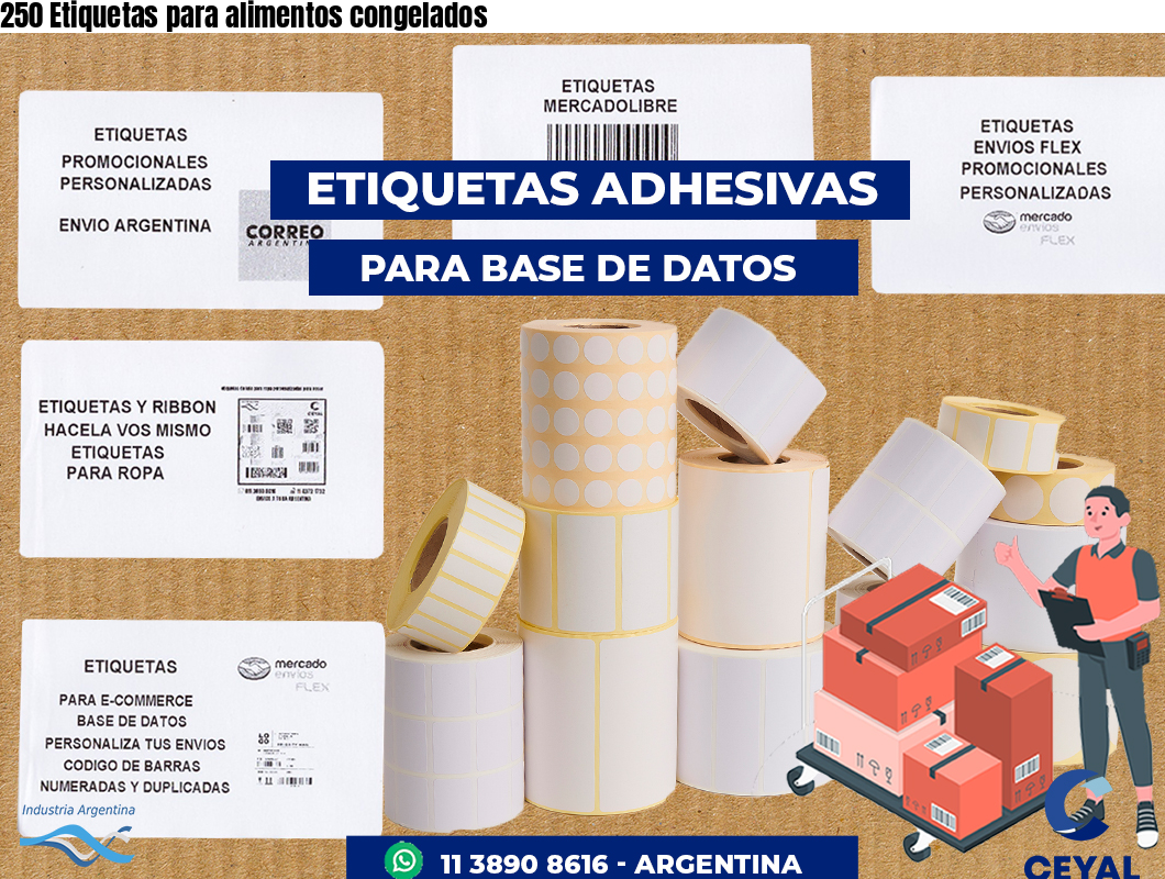 250 Etiquetas para alimentos congelados