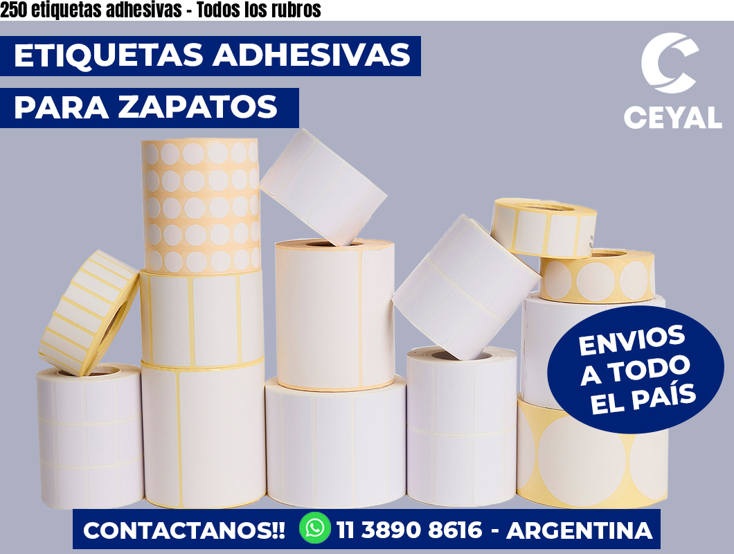 250 etiquetas adhesivas – Todos los rubros