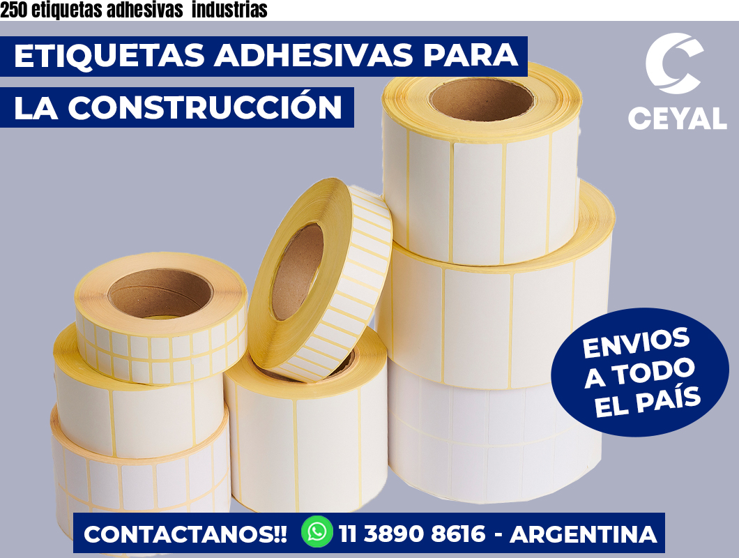 250 etiquetas adhesivas  industrias