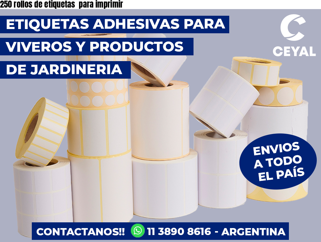 250 rollos de etiquetas  para imprimir