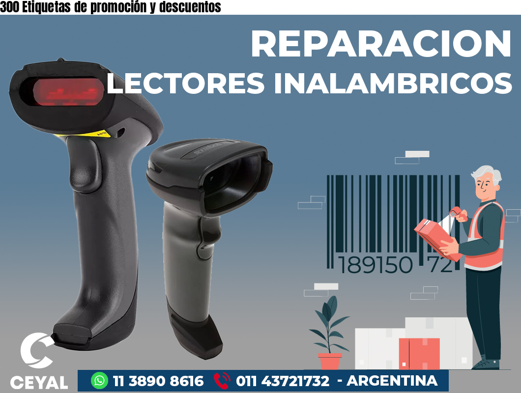 300 Etiquetas de promoción y descuentos