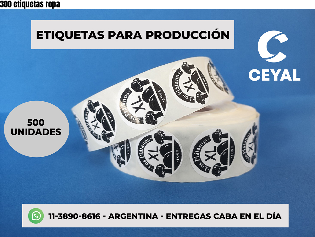 300 etiquetas ropa