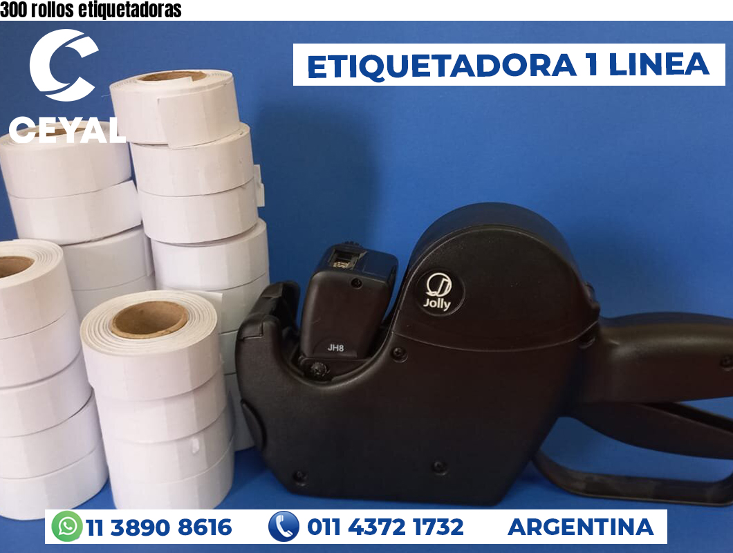 300 rollos etiquetadoras