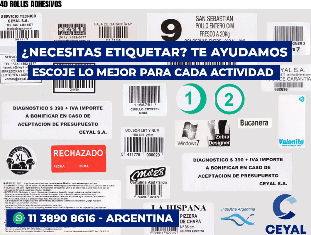 40 ROLLIS ADHESIVOS