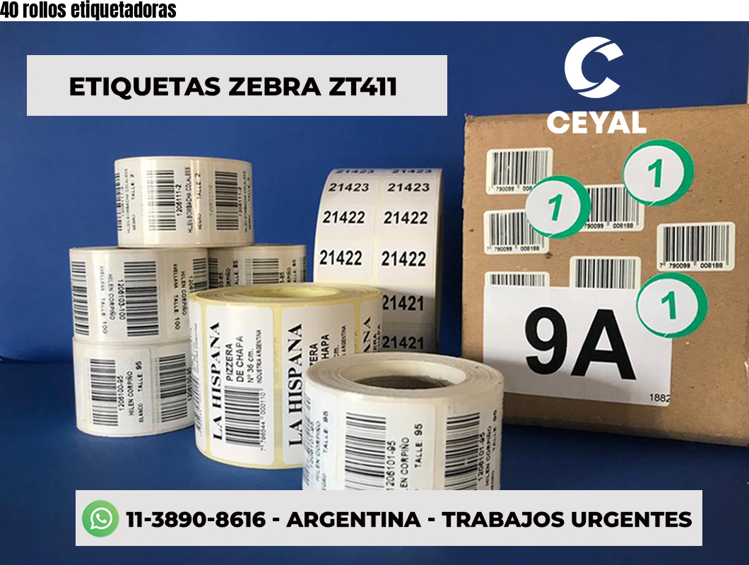 40 rollos etiquetadoras