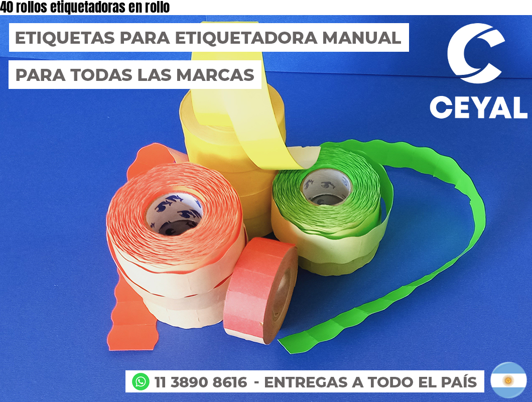 40 rollos etiquetadoras en rollo