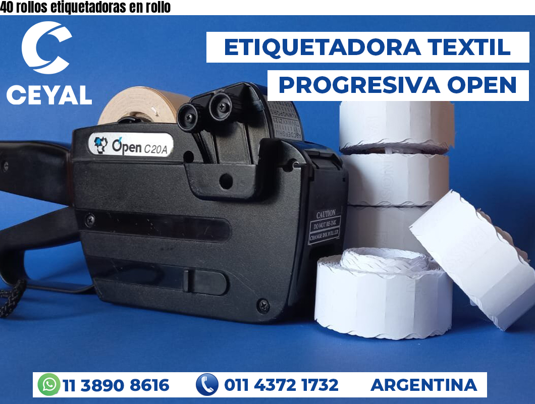 40 rollos etiquetadoras en rollo
