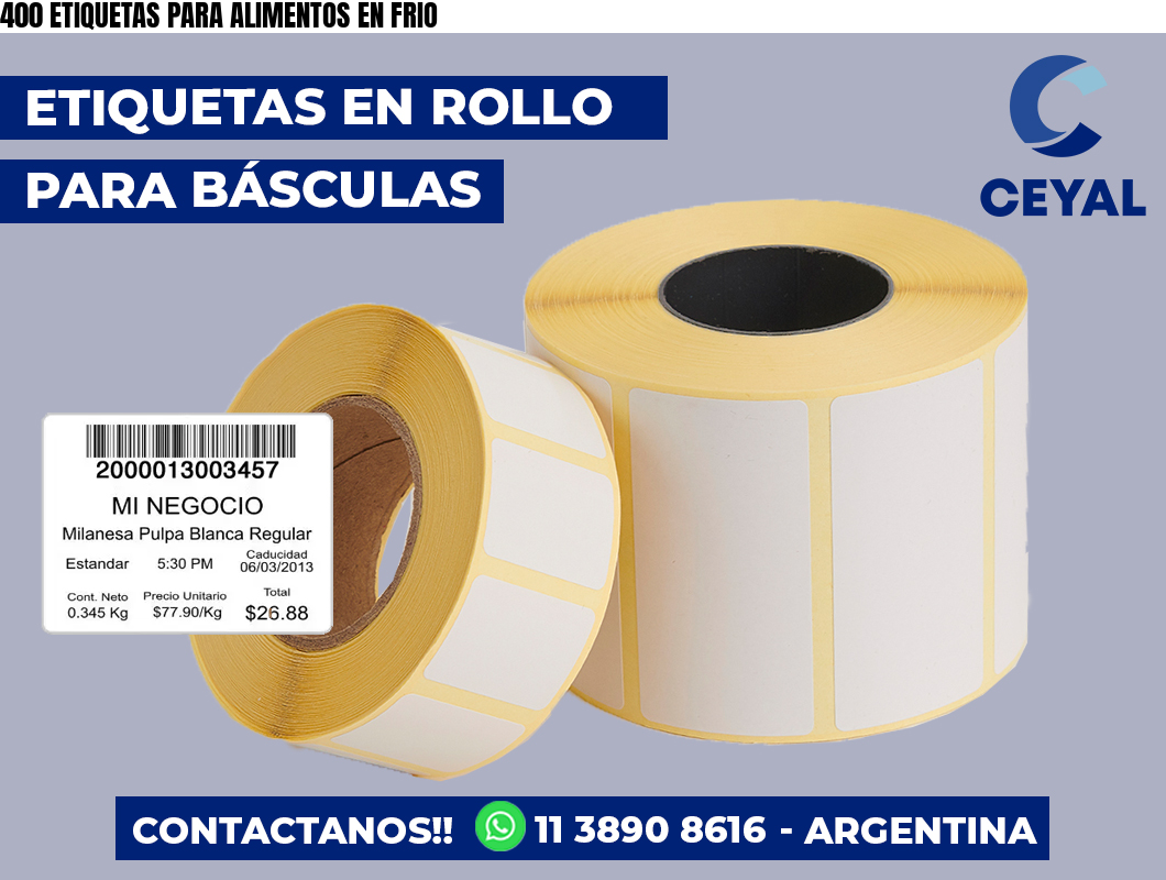 400 ETIQUETAS PARA ALIMENTOS EN FRIO