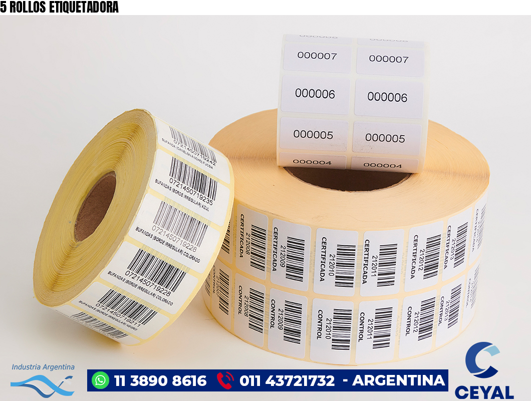 5 ROLLOS ETIQUETADORA
