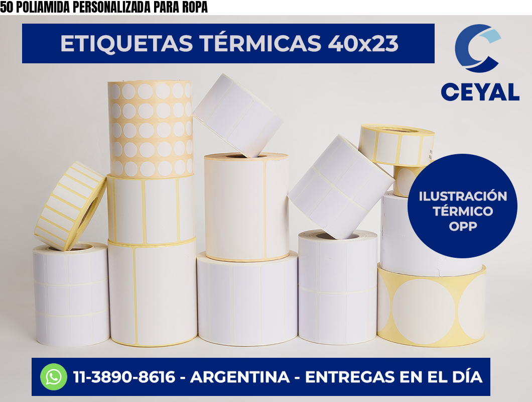 50 POLIAMIDA PERSONALIZADA PARA ROPA | Insumos Textiles