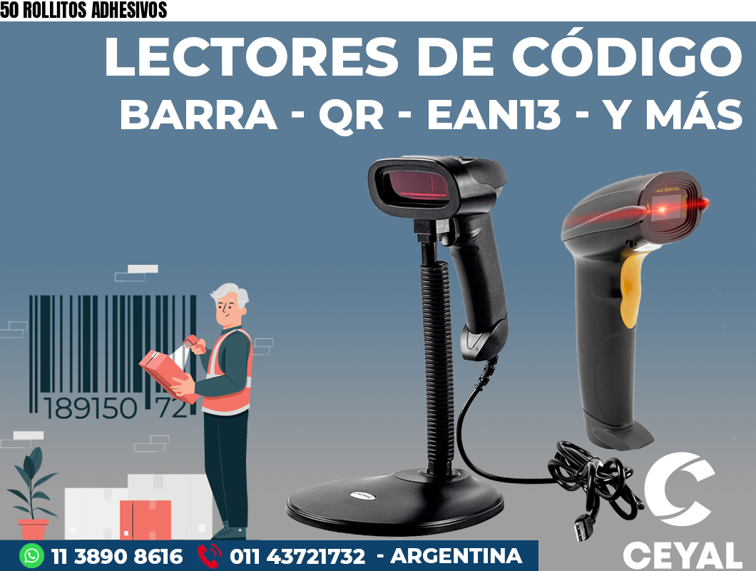 50 ROLLITOS ADHESIVOS