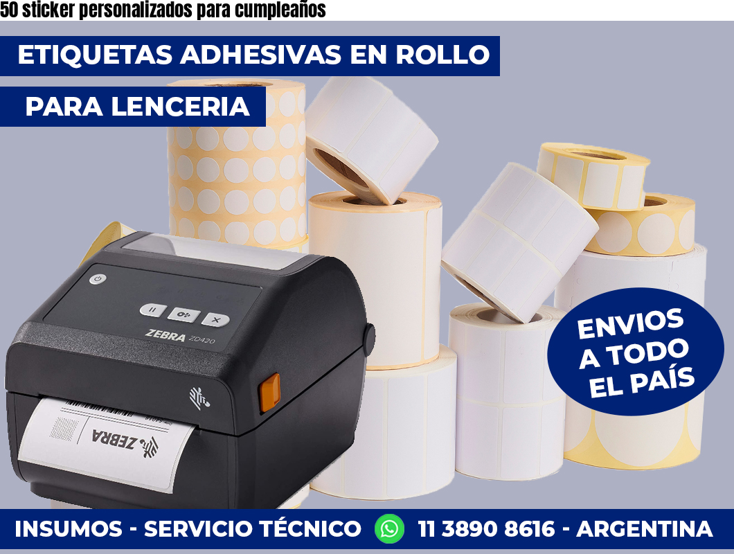 50 sticker personalizados para cumpleaños