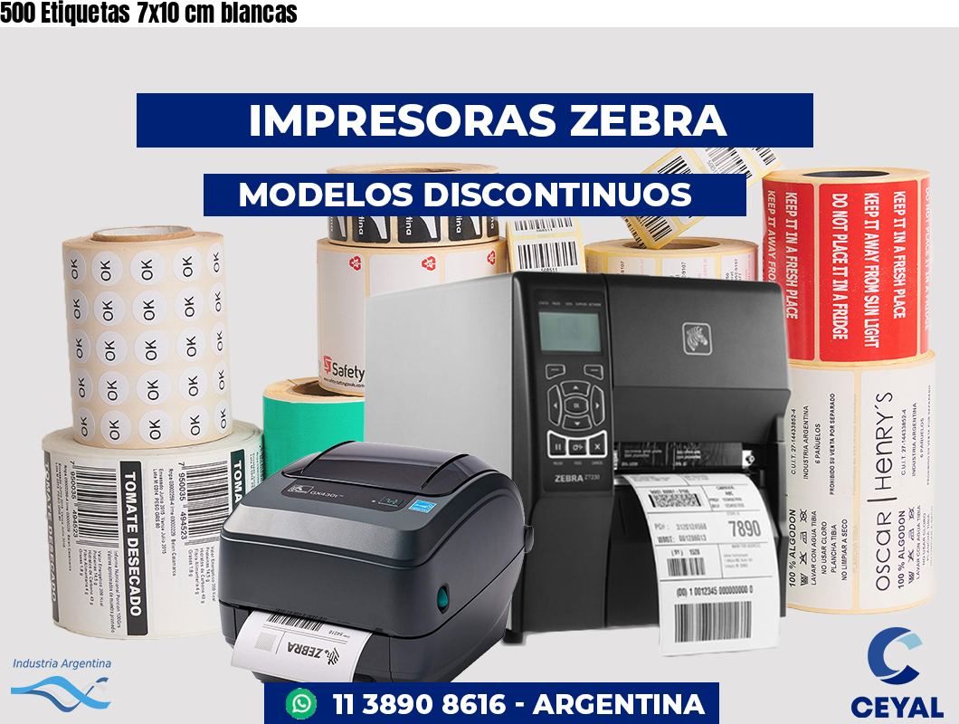 500 Etiquetas 7x10 cm blancas