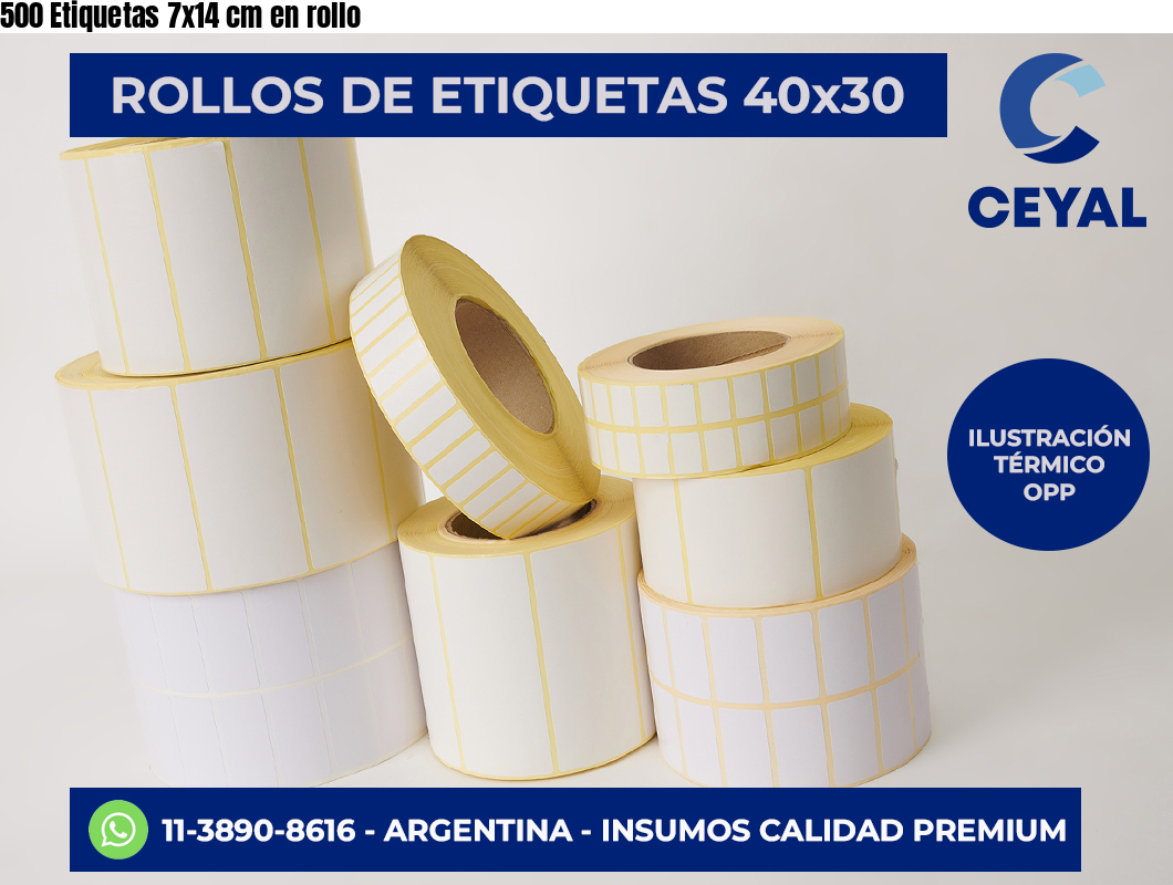 500 Etiquetas 7×14 cm en rollo