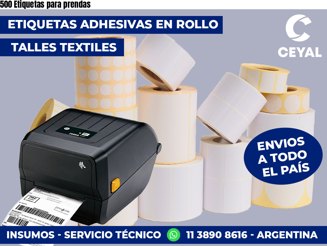 500 Etiquetas para prendas