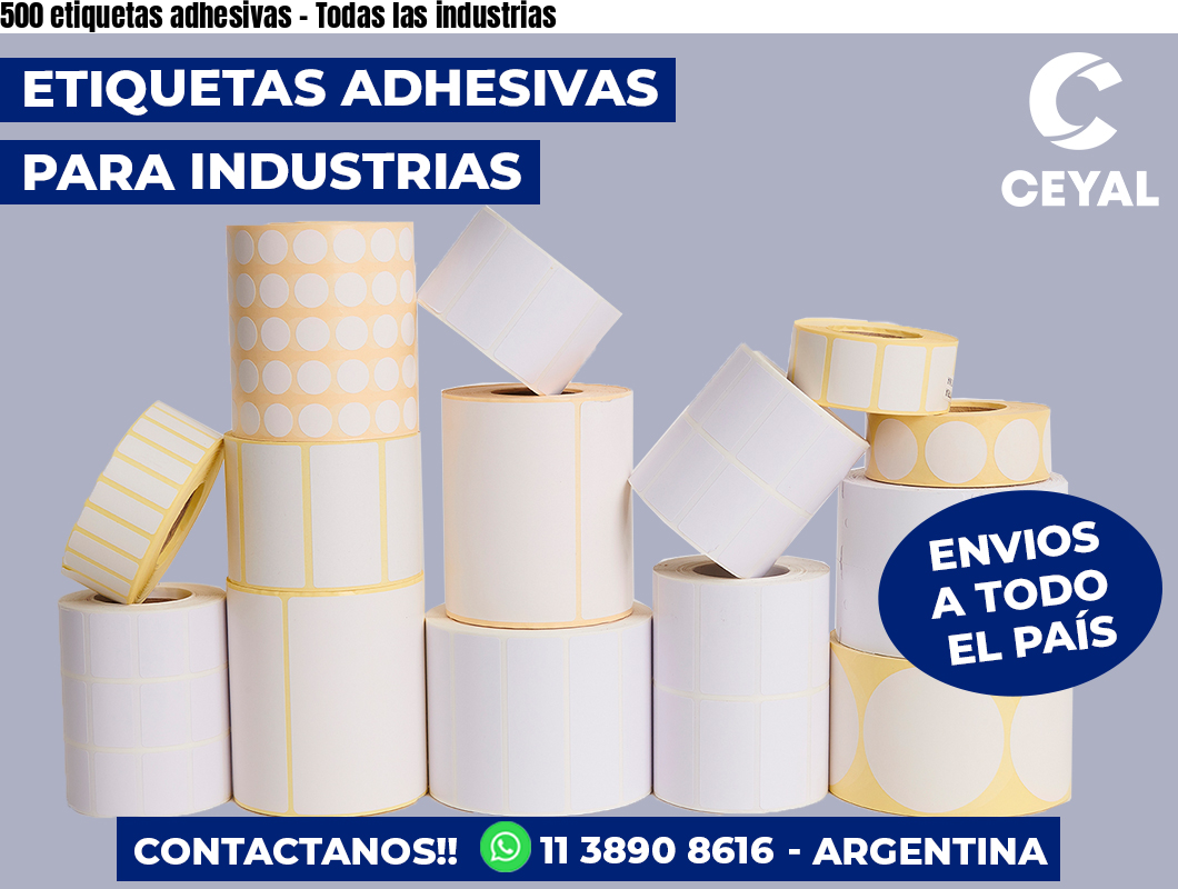 500 etiquetas adhesivas – Todas las industrias
