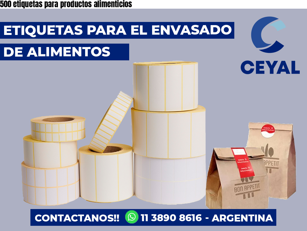 500 etiquetas para productos alimenticios