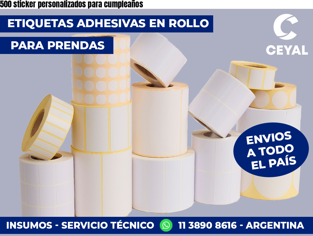 500 sticker personalizados para cumpleaños