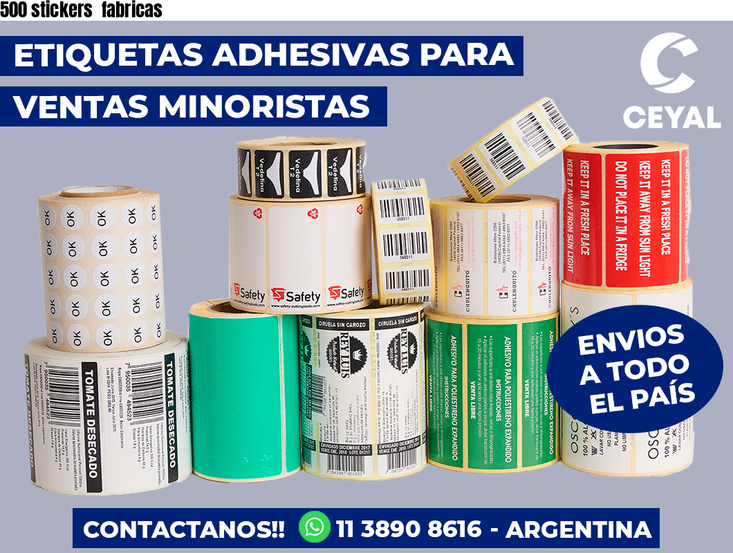 500 stickers  fabricas
