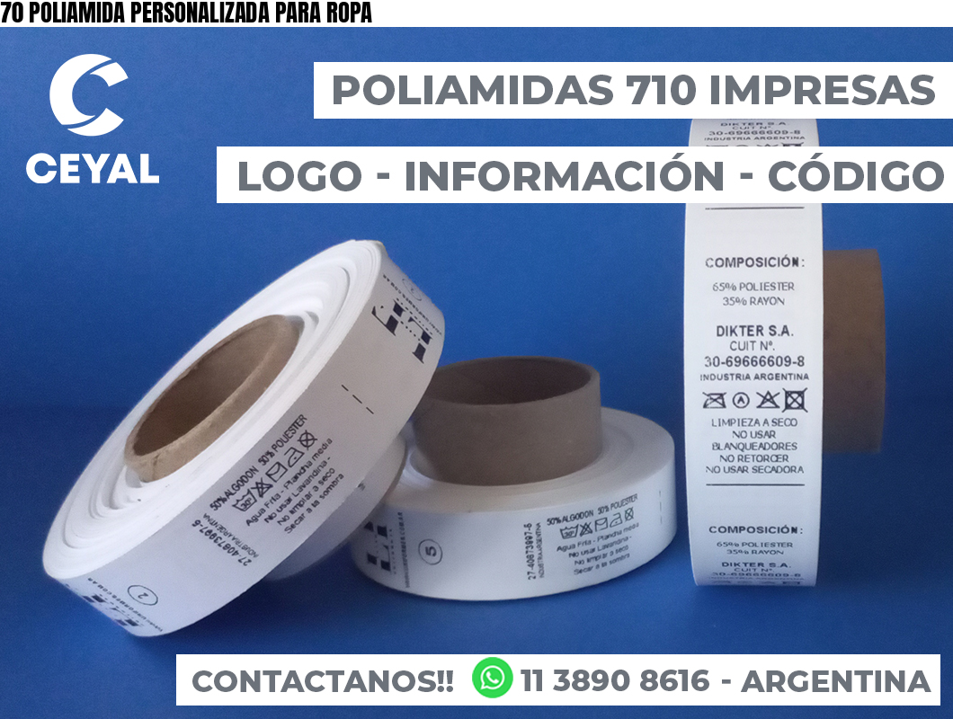 70 POLIAMIDA PERSONALIZADA PARA ROPA