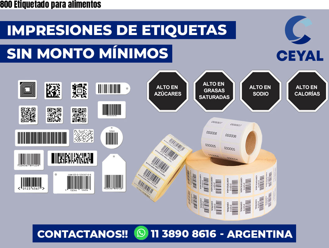 800 Etiquetado para alimentos