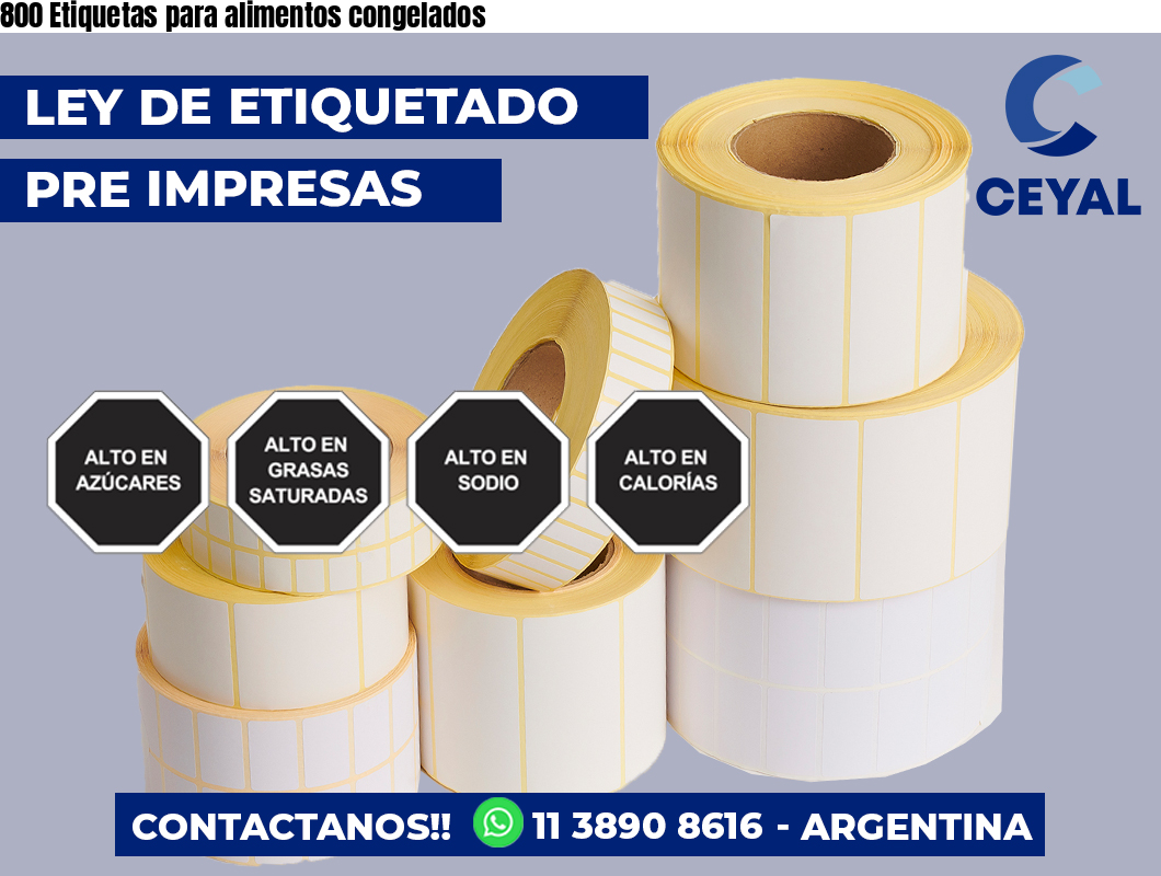 800 Etiquetas para alimentos congelados