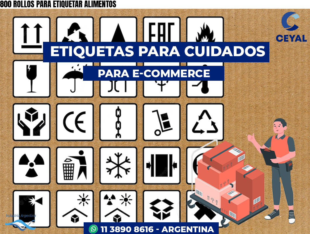 800 ROLLOS PARA ETIQUETAR ALIMENTOS