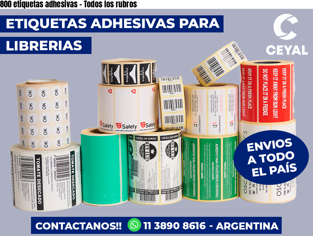 800 etiquetas adhesivas - Todos los rubros