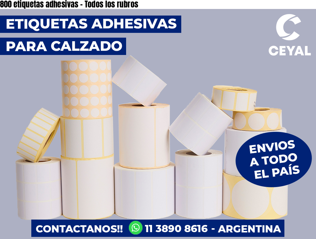 800 etiquetas adhesivas - Todos los rubros