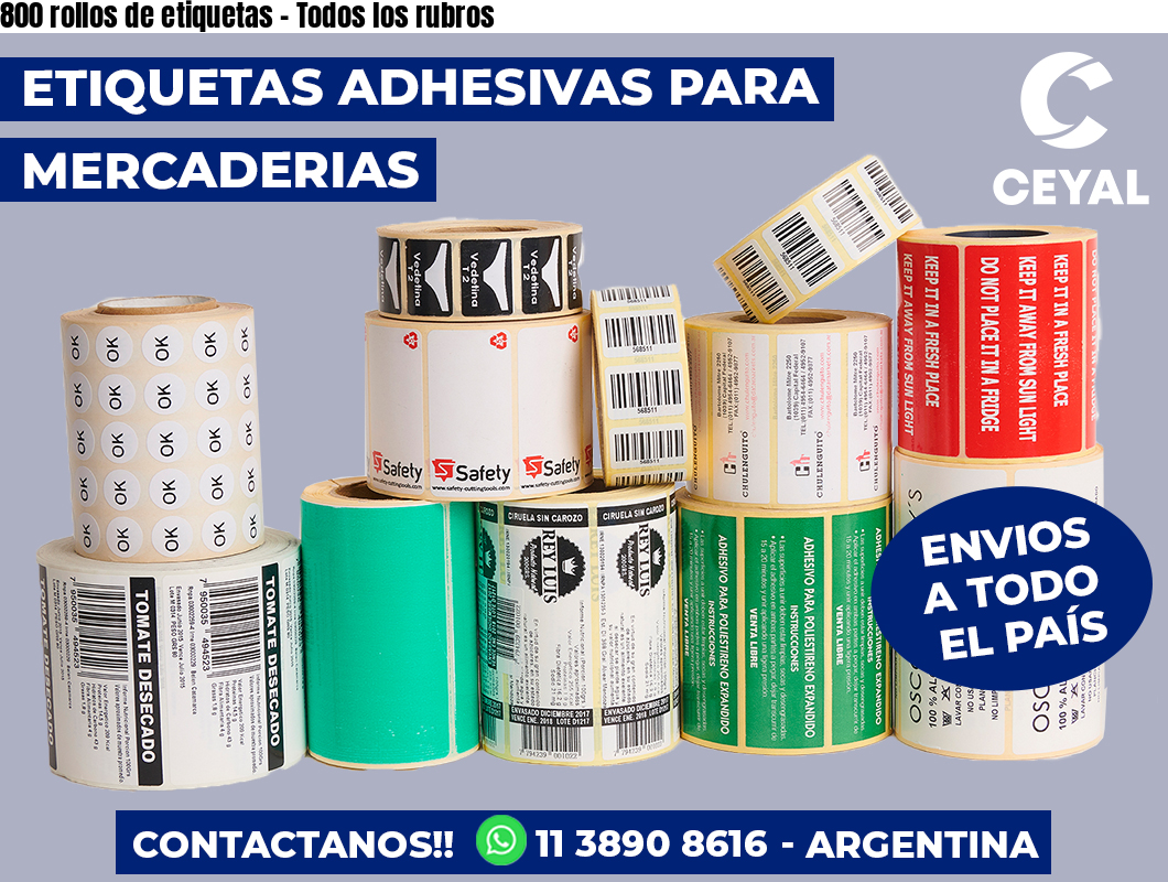800 rollos de etiquetas – Todos los rubros