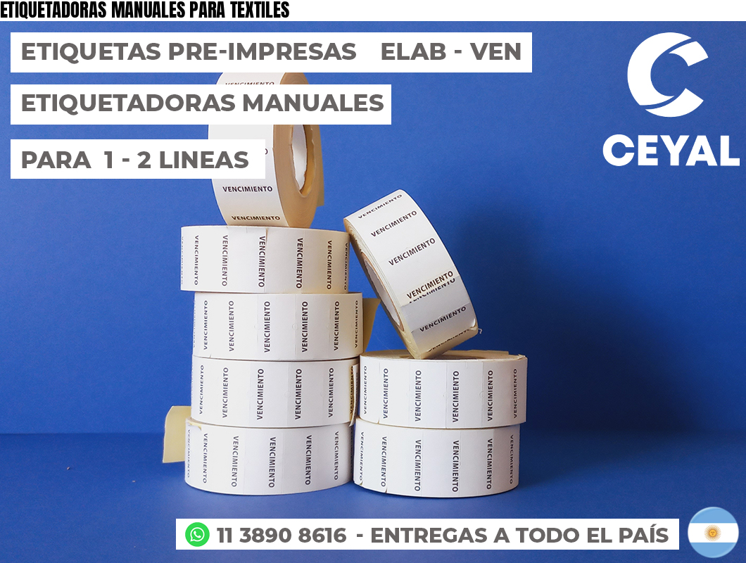 ETIQUETADORAS MANUALES PARA TEXTILES