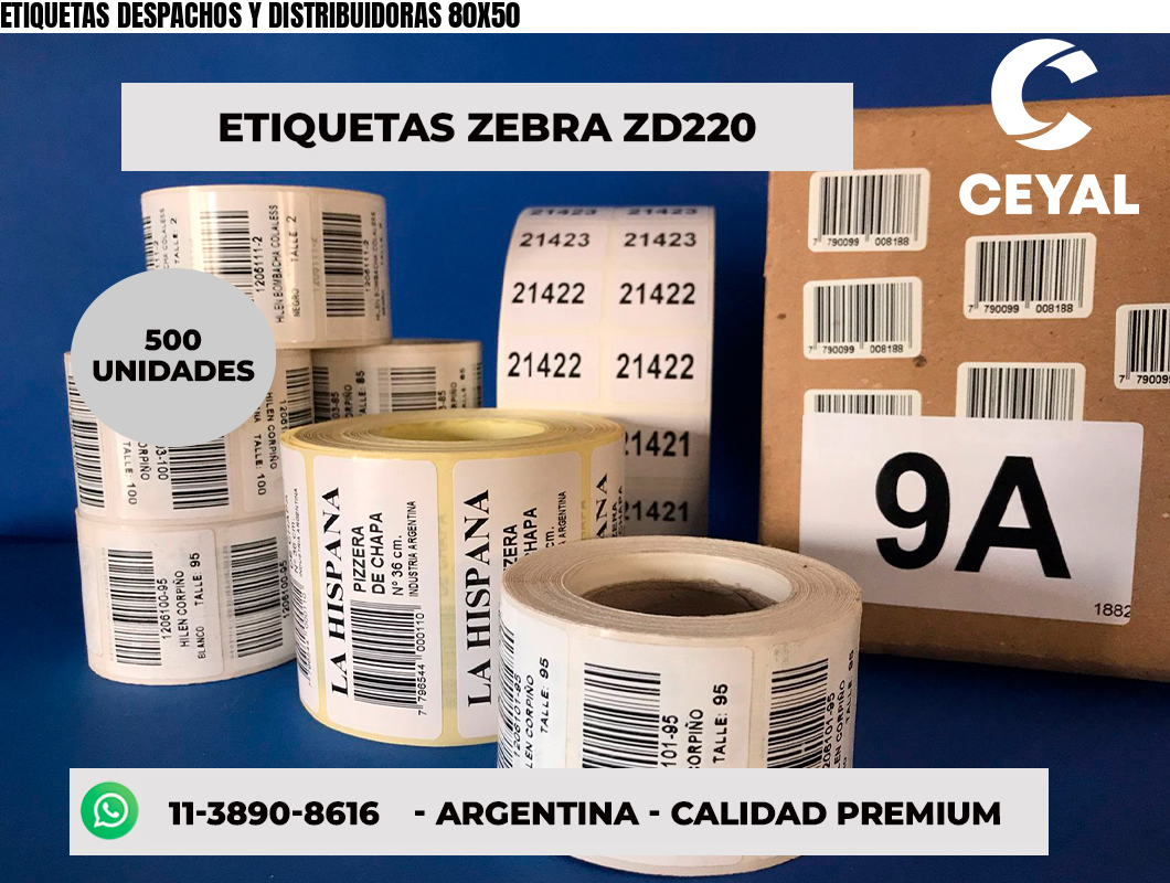 ETIQUETAS DESPACHOS Y DISTRIBUIDORAS 80X50