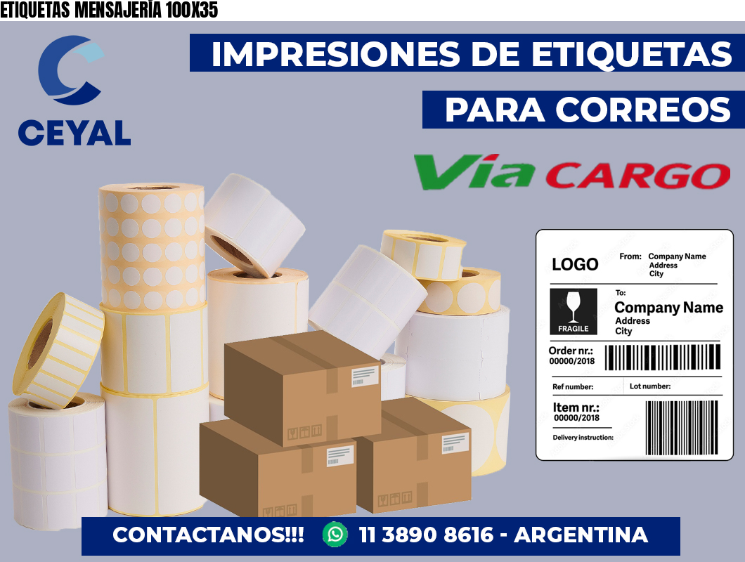ETIQUETAS MENSAJERÍA 100X35