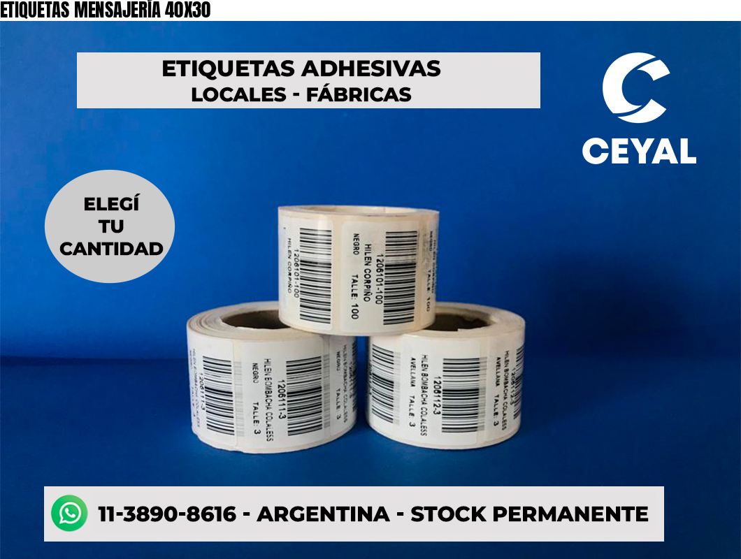 ETIQUETAS MENSAJERÍA 40X30