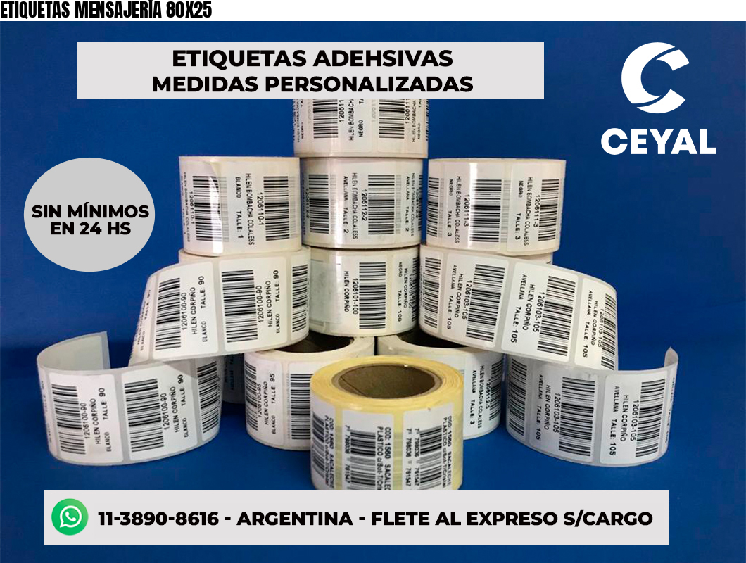 ETIQUETAS MENSAJERÍA 80X25